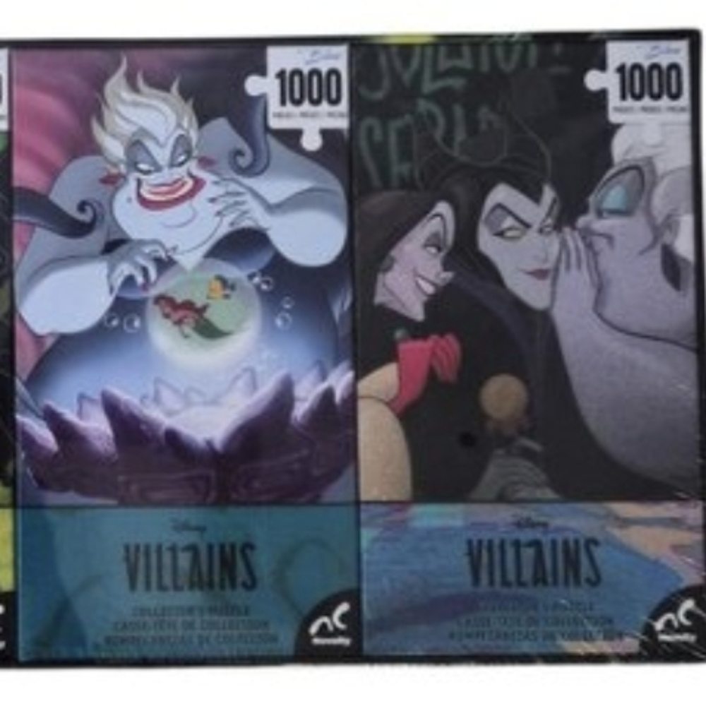 1000 X4 Disney Villains Collector Puzzle Set — Red, Green, Teal, Purple Accents - Picture 8 of 8